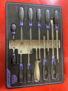 MAC TOOLS SDRB12FP 11 PIECE SCREWDRIVER / PHILLIPS SET W/ FOAM SOFT CASE PURPLE - Bild 1 von 12