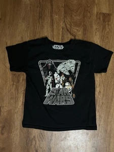 Black Star Wars cotton T-shirt. Youth boys size M (8) - Picture 1 of 6