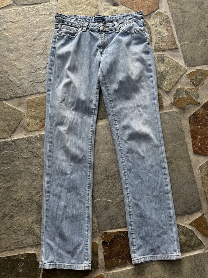 Винтажные правильные женские джинсы из денима Boston с 8 прямыми штанинами и высокой талией - Изображение 1 из 4