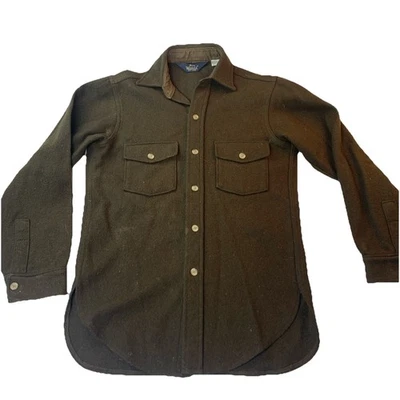 Vintage Woolrich Wool Shirt Jac 6535 Brown Green USA Made Men’s Small Workwear - Image 1 of 4