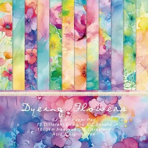 Floral Pattern Paper 24 Sheets 6x6 Inch Patterned Cardstock Scrapbooking - Picture 1 of 7