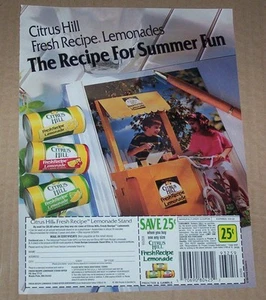 1991 print ad - Citrus Hill Lemonade stand boy girl Procter & Gamble old coupon - Picture 1 of 1