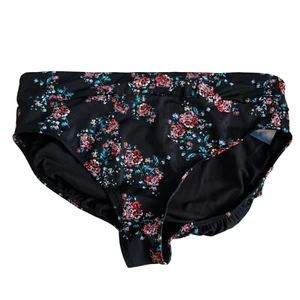 American Beach Maurices bikini bottoms XXL black pink floral print high waisted - Picture 1 of 3