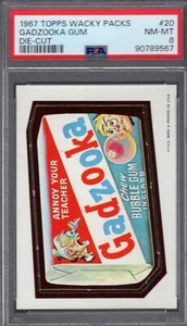 1967 Topps Wacky Packs #20 GADZOOKA GUM PSA 8 NM/MT Die-Cut Packages TOUGH! - Picture 1 of 1