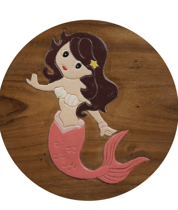 Kinderhocker Holzhocker Meerjungfrau Höhe 27cm - Bild 1 von 4