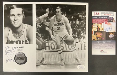 Rick Barry Signed 8x10 B&W Photograph JSA Certified NBA Houston Rockets HOF '87! - Image 1 of 4