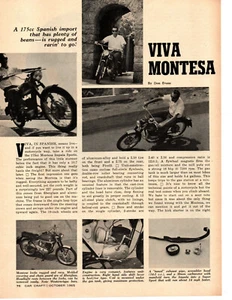 1965 175cc MONTESA IMPALA SPORTMOTORRAD ~ ORIGINAL 2-SEITIGER ARTIKEL / ANZEIGE - Bild 1 von 2