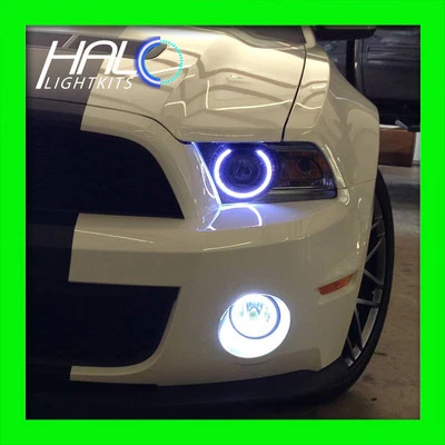 2013-2014 FORD MUSTANG Weiß LED Licht Scheinwerfer Halo Kit Von ORACLE - Bild 1 von 4