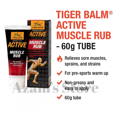 Bálsamo de tigre Active Muscle Rub paquete de 2 - 60 g/2 oz aliviar el dolor muscular envío gratuito Foto 1 de 2