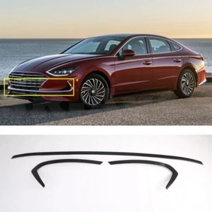 For Hyundai Sonata 2020-2023 Carbon Fiber Front Bumper Bottom Grille Strip Trim - Picture 1 of 8