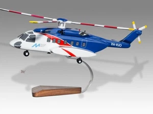 Sikorsky S-92 Milestone Gruppo Aviazione Scrivania Elicottero Legno Nuovo Modello Piccolo 1/72 - Foto 1 di 12
