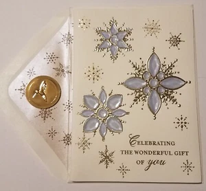 Papyrus Gemmed Schneeflocken Weihnachtskarte für jedermann - Bild 1 von 3