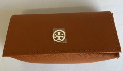 Authentic Tory Burch Leather Orange Eyeglass Case (LSX) 6853 New With a Pouch - Image 1 of 4