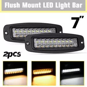 2x 6" Flush Mount LED Work Light Bar Spot Flood Rear Bumper Reverse Pods 7inch - Picture 1 of 10