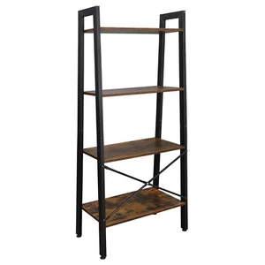 4 Shelf Bookcase Ladder Plant Flower Stand Rack Storage Brown Multifunctional - Picture 1 of 9