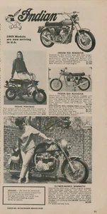 1969 Indian 500 Roadster Motorcycle Clymer-Munch Mammut Foto Original Print Ad - Bild 1 von 3