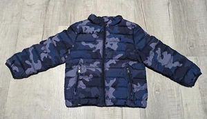 Polo Ralph Lauren Kids Packable Down Jacket Blue Black Camo Boys Sz 4 4T - Picture 1 of 9