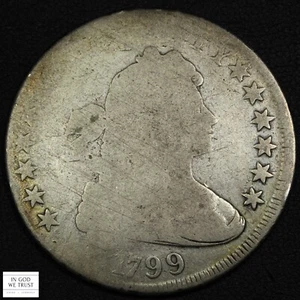 1799 Draped Bust Silver Dollar $1 - Cleaned - Picture 1 of 3
