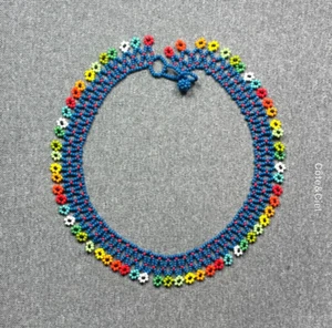 Embera Chami Perlen Halsband von Frauen des kolumbianischen Ureinwohnerstammes 5009 - Bild 1 von 1