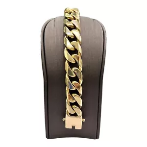 9ct 9K Yellow Gold Curb Cuban Link Men’s Bracelet 131.30 Grams 23cm. Brand New - Picture 1 of 8