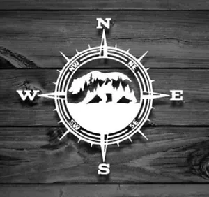 COMPASS BEAR MOUNTAIN Vinyl Decal -Sticker for Jeep Car Truck Bumper Wall Window - Foto 1 di 5