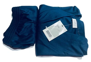 Hanro of Switzerland 100% Cotton Navy Buttoned Shirt Shorts Men’s Pajama Set - Picture 1 of 6