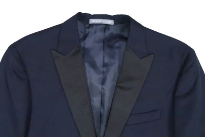 MICHAEL BASTIAN TUXEDO COAT MENS 42 S BLAZER SUIT JACKET DARK NAVY BLACK DINNER - Image 1 of 4