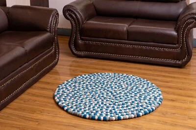 Vibrant Multicolored Handmade Wool Carpet for Home, Office, Nursery, Kids Room- - Image 1 of 4