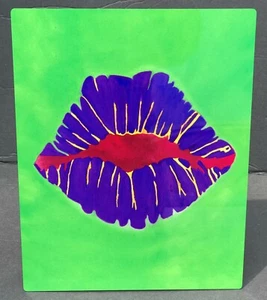 New Print on Aluminium Gorgeous Purple Kissing Lips- 10" x 8" -- Brand New - Picture 1 of 3