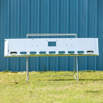 Peterbilt 357, 378, 379 Chrome Bumper - 18" Texas Square, Oval Light Cutout Row - Image 1 of 4