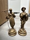 antique bronze art deco figurines Lady With Take And Man