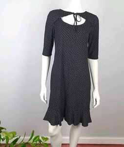 Vestido Corto Urbano Talla 10 Lunares Retro Manga 3/4 Volantes Dobladillo Corbata Escote - Imagen 1 de 12