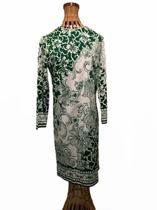 Gorgeous vintage Don Manuel of Miami green and cream floral print dress - Picture 1 of 10