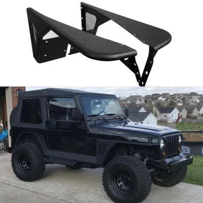 Guardabarros delantero Hooke Road acampanado protector fangoso armadura acero para 97-06 Jeep Wrangler TJ Foto 1 de 4