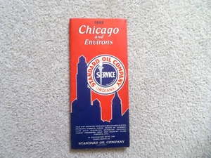 1932 Chicago & Environs Standard Oil Service Co Map Rare lists SEE - Picture 1 of 5