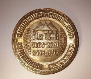 19thC Kandy Ceylon Brass Plaque Table Top of Execution Ehelepola Family KAA 60cm - Bild 1 von 22