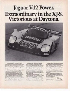 1988 V-12 Jaguar XJ-S Print-Ad / Jaguar XJR-9 Race Car World Sports Prototype - Bild 1 von 1