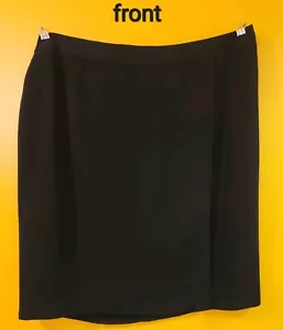 Womens Skirt Black Straight Slit Split 22 Vintage Zipper GEORGE XL - Picture 1 of 6