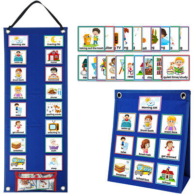 Kid Visual Schedule Planner Chore Chart 70 Cards Learning Calendar Chart -UK • 19.09£