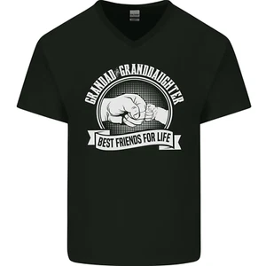 Grandad & Granddaughter Best Friends Mens V-Neck Cotton T-Shirt - Picture 1 of 37