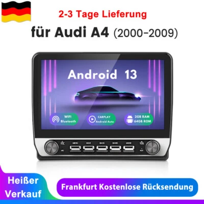 Für Audi A4 S4 RS4 00-2009 Android 14 Carplay Autoradio GPS Navi WIFI BT FM 64G - Bild 1 von 4