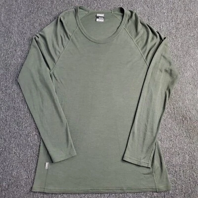 Camisa rompehielos para hombre talla XXL verde lana merino básica manga larga capa base  Foto 1 de 4