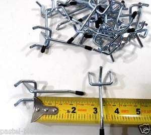 PEG HOOKS 50 PC. 2" inch PEGBOARD HOOKS SAFETY BLACK TIP PEG BOARD HOOKS - Picture 1 of 1