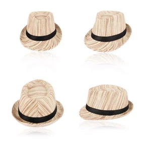 Sombreros de verano unisex de viaje a la playa Fedora Trilby suaves de Hamburgo mezcla marrón - Imagen 1 de 3