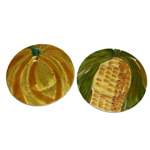 "2 platos Pfaltzgraff 8"" mercado central ensalada aperitivo gres calabaza maíz" - Imagen 1 de 9