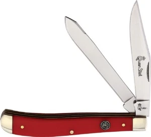 Queen Smooth Red Bone Trapper Klappmesser Taschenmesser - Geschenk verpackt - NEU - Bild 1 von 2