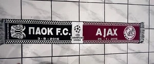 Paok Ajax Amsterdam Thessaloniki Fanschal Spiel Schal Mit Datum Kaskol Souvenir - Bild 1 von 2