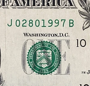 February 8, 1997 BIRTHDAY NOTE Fancy Serial Number $1 Dollar - Picture 1 of 4