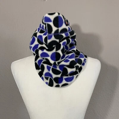 Columbia CSC II Fleece Gaiter Unisex Black Blue White Geometric Neck Warmer NWT - Image 1 of 4