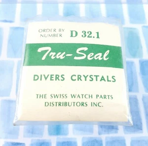 Vintage Tru-Seal Swiss Made Divers Kristalle. D 32.1 - Bild 1 von 6